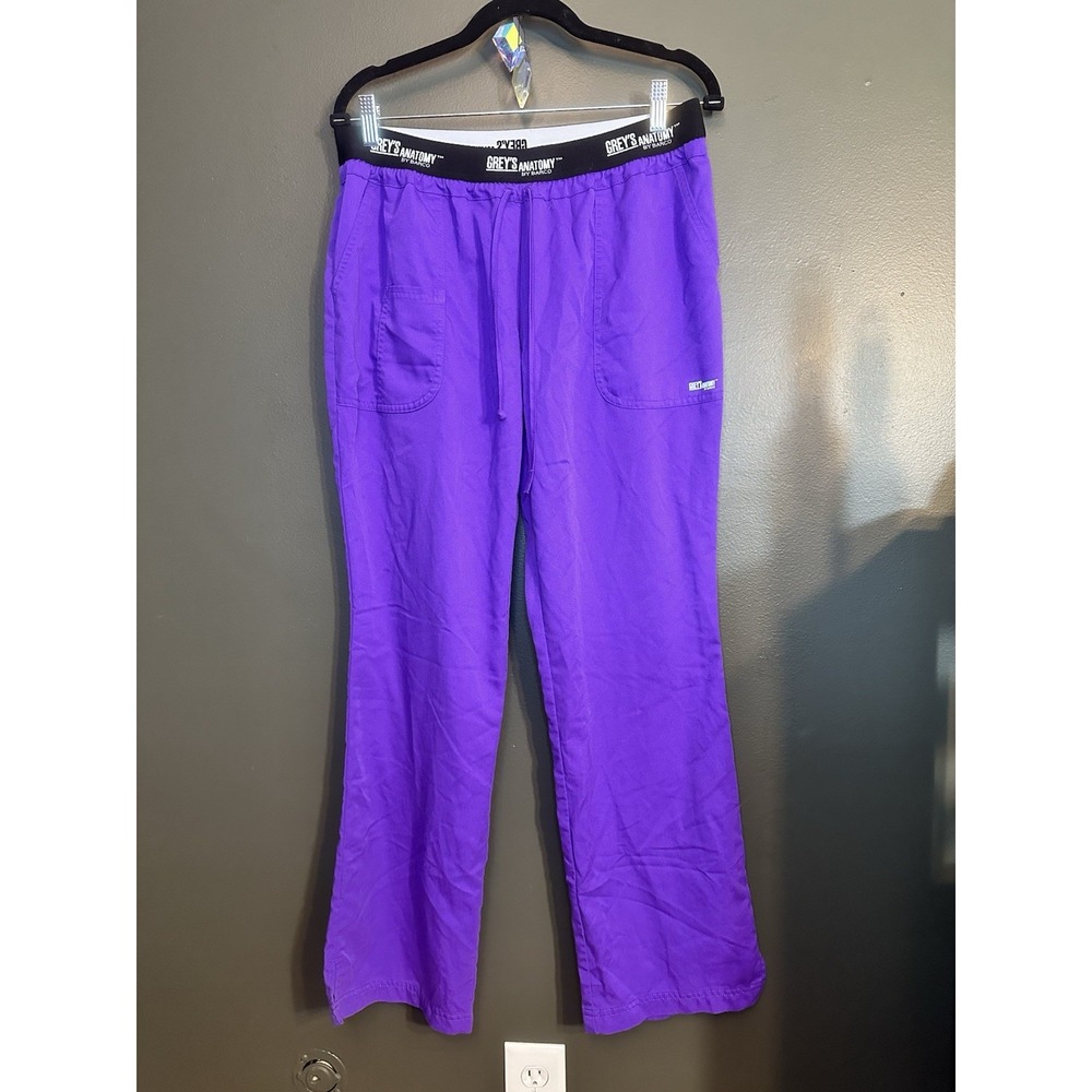 Greys Anatomy Barco Active Purple Scrub Pants Womens L Large 4275